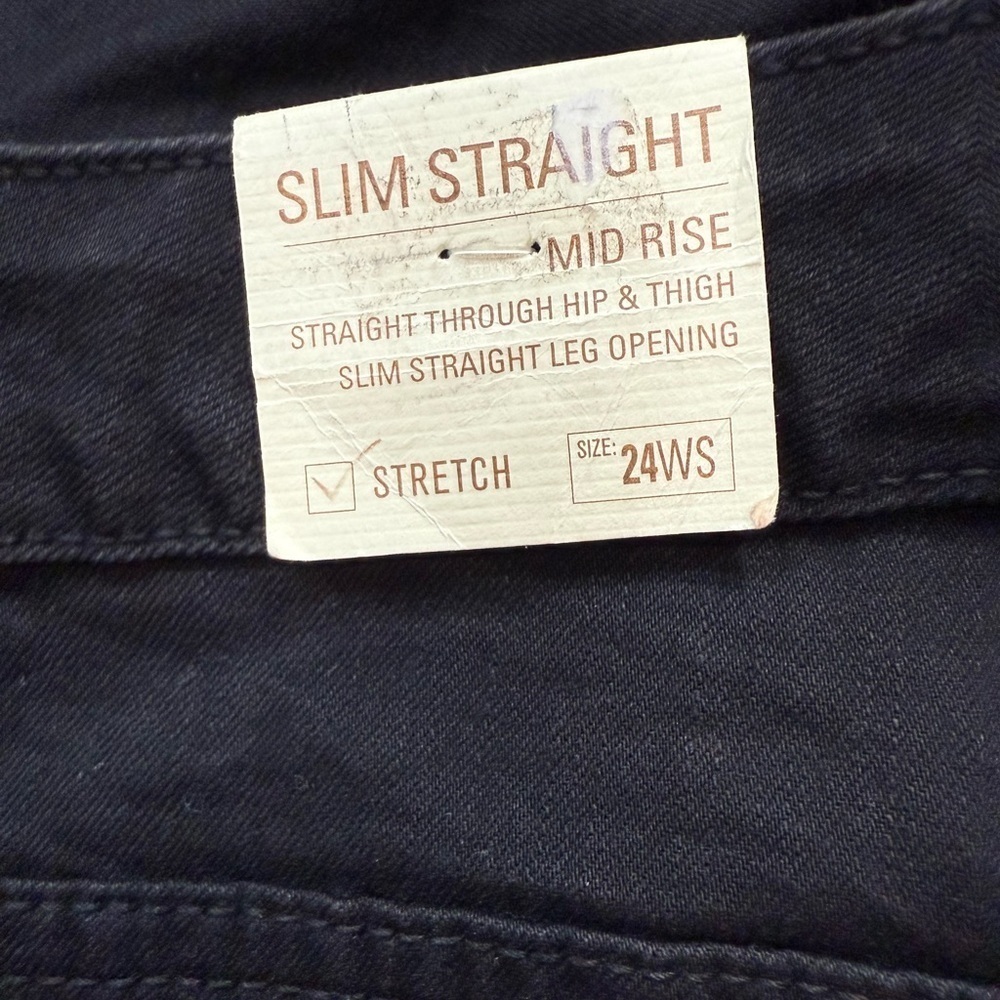 Sonoma Women Slim Straight Jeans Super Soft Comfort Stretch Color Black Size 24W - Picture 11 of 14